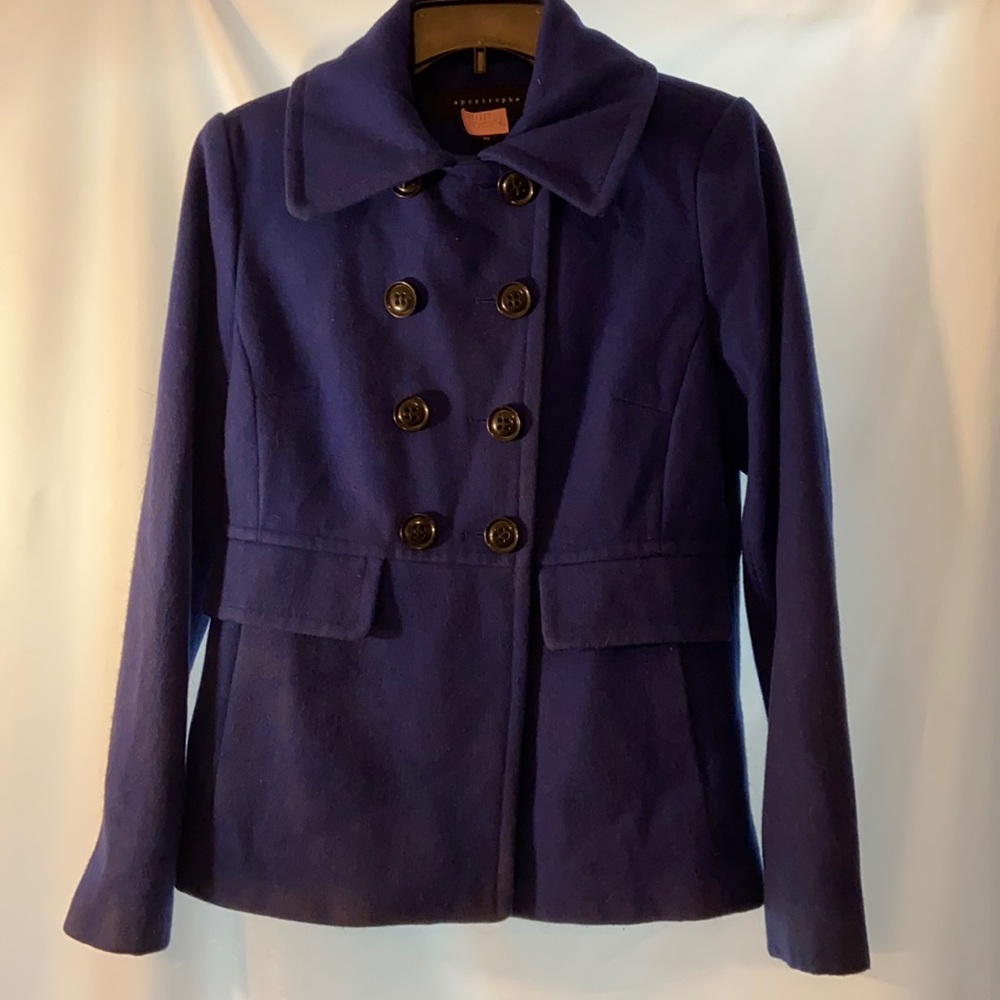 Apostrophe blue wool pea coat. Perfect condition!